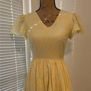 Elegant Yellow Floral Dress
